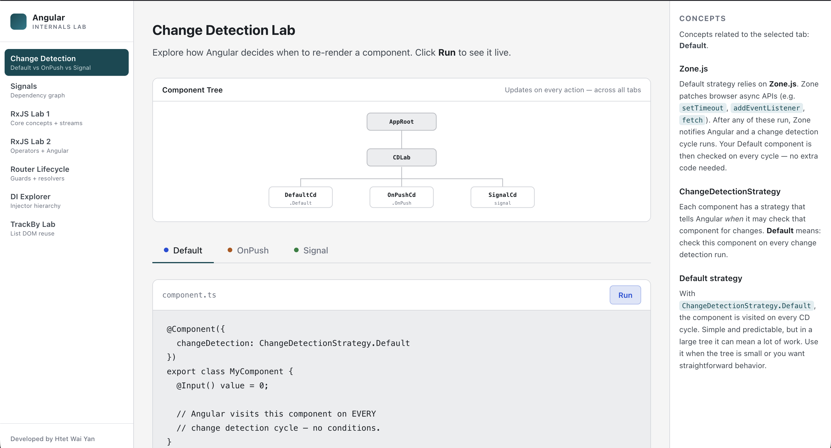Angular Internal Labs screenshot