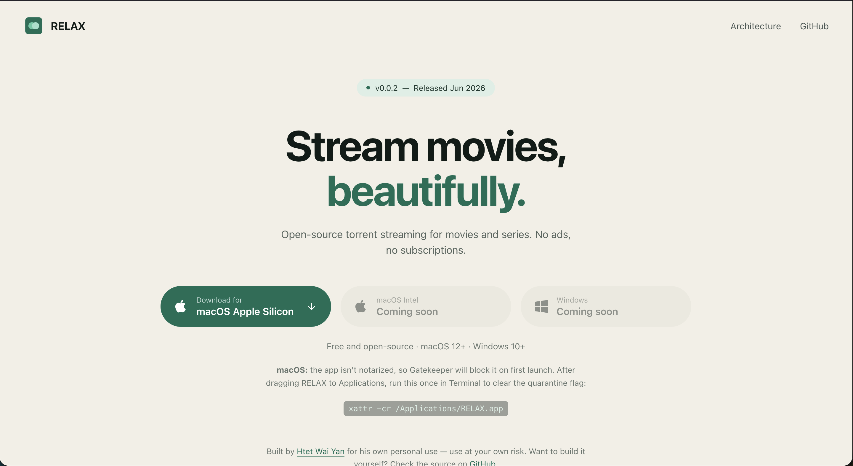 RELAX screenshot